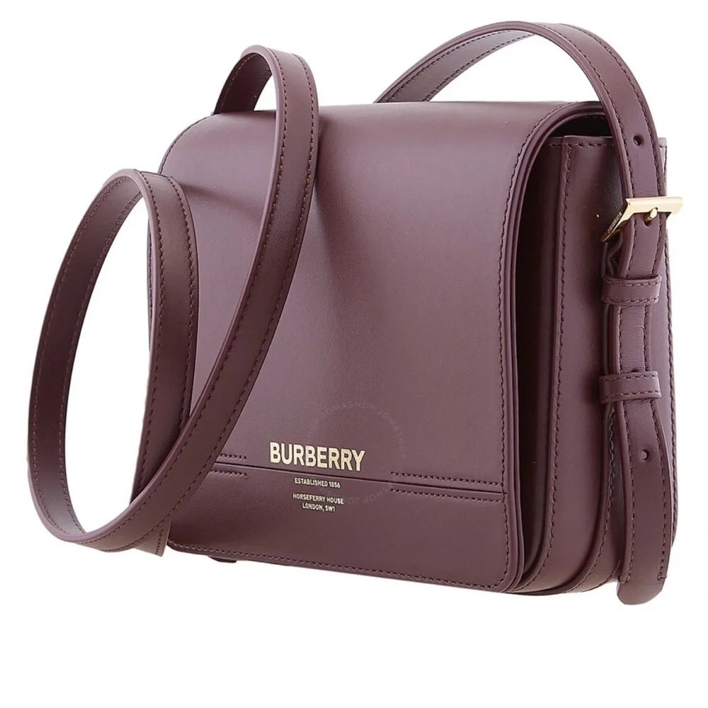 NWT BURBERRY Grace Oxblood Leather Small Crossbody Bag